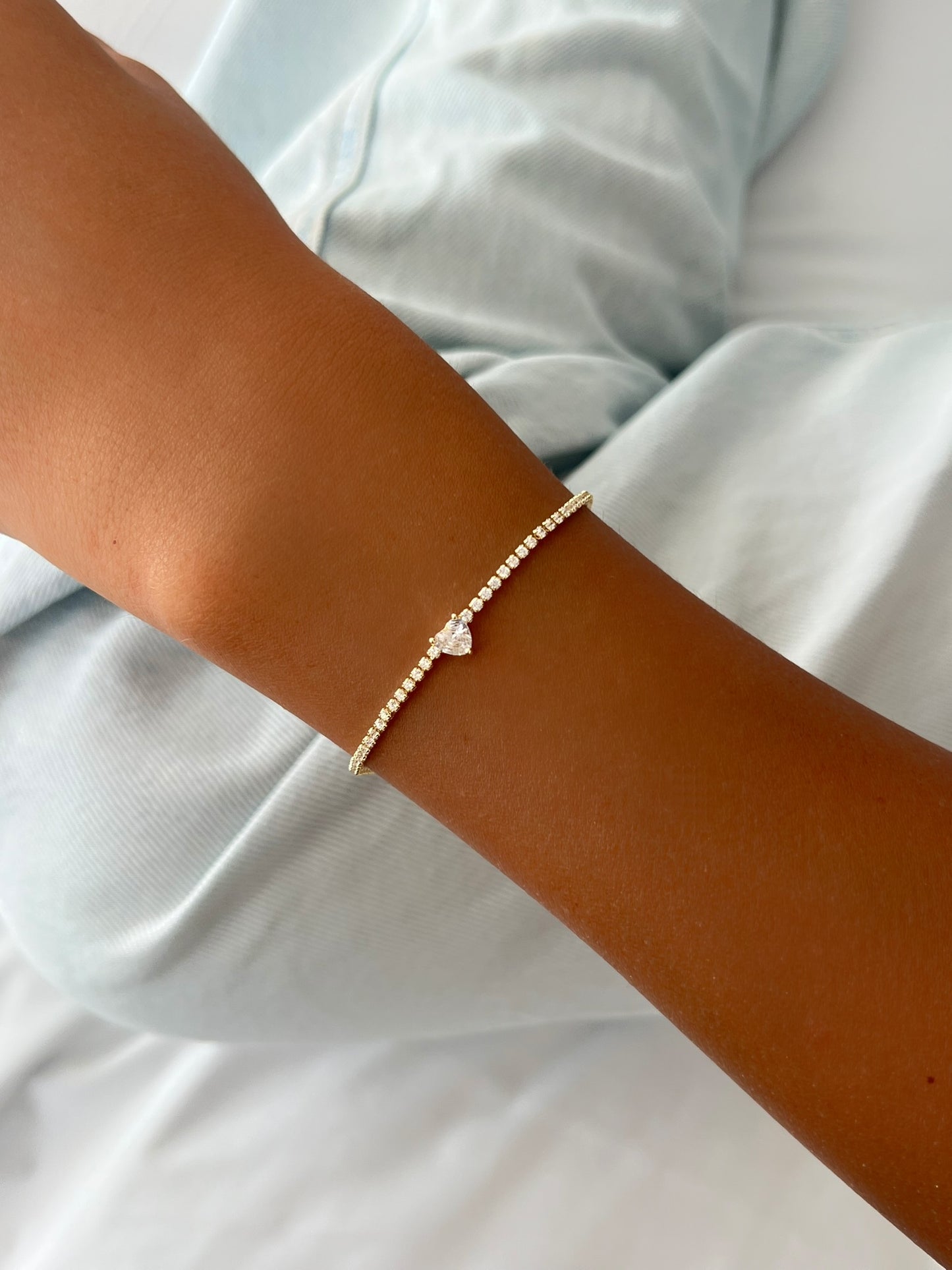 צמיד טניס לב