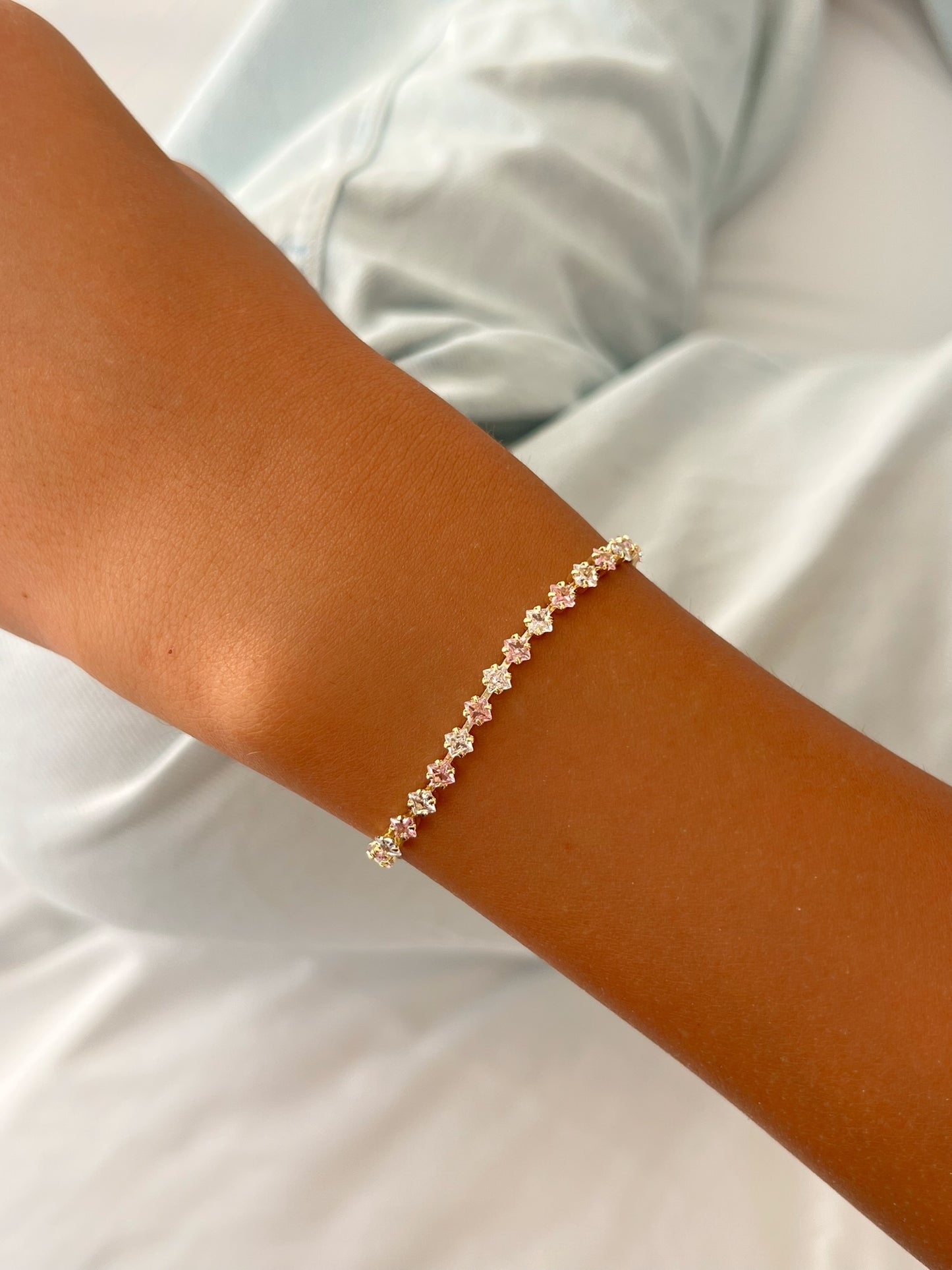 צמיד טניס ורוד