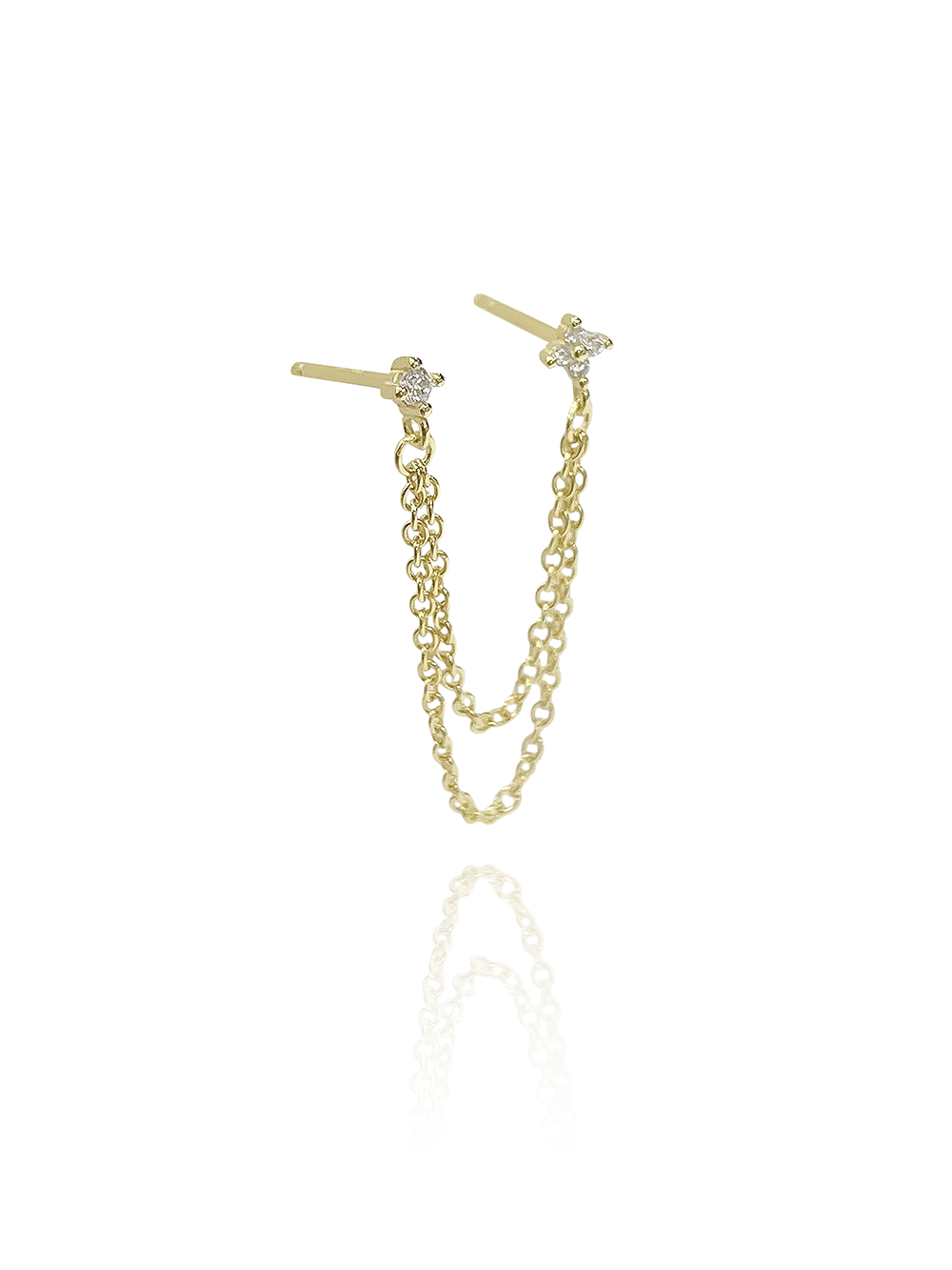 עגיל פרח זירקון בשילוב שרשרת