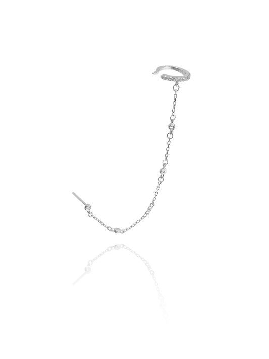 עגיל זירקונים בשילוב הליקס ללא צורך בחור מכסף אמיתי 925