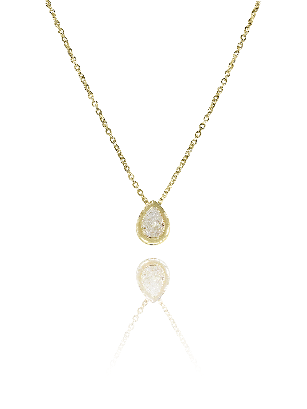 שרשרת זירקון טיפה מסגרת