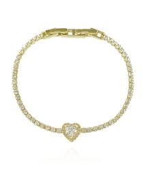 צמיד טניס אבן זירקון לב משובץ