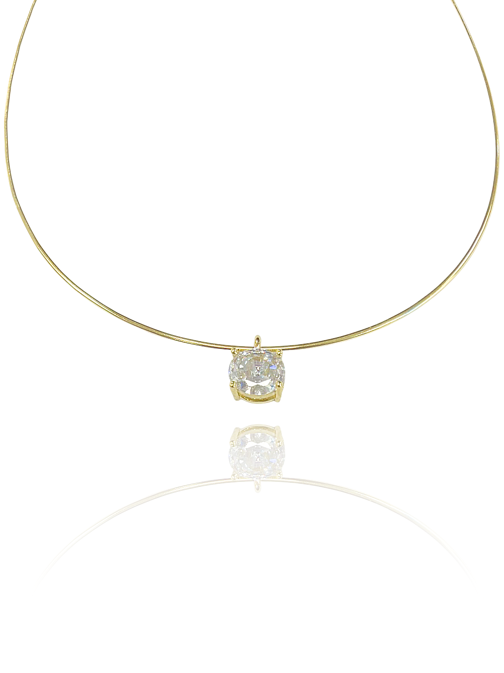 שרשרת קשיחה בשילוב זירקון אובל