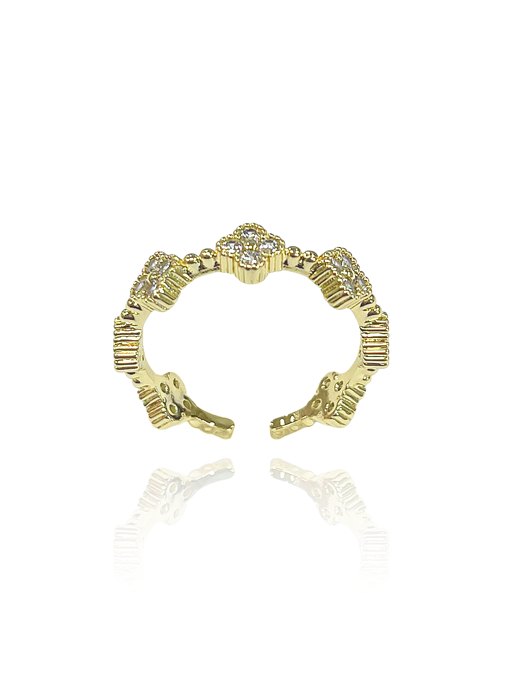 טבעת פרחי לורן משובצים