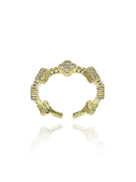 טבעת פרחי לורן משובצים