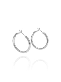 זוג עגילי חישוק חלק