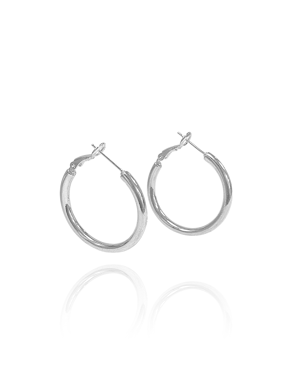 זוג עגילי חישוק חלק