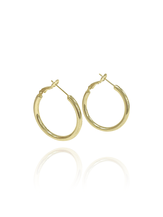 זוג עגילי חישוק חלק