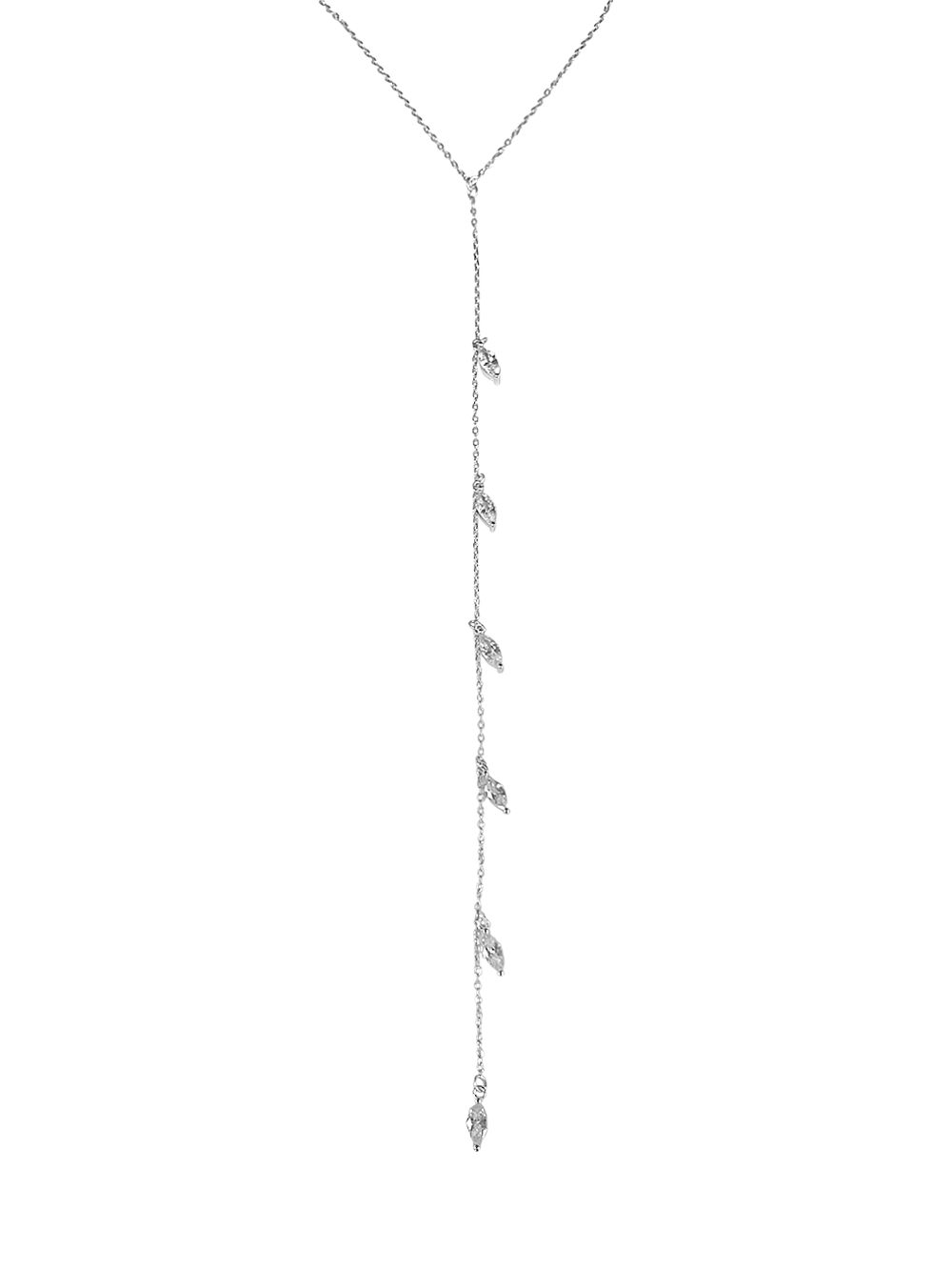 שרשרת זירקוני מרקיז נופלת מכסף אמיתי 925