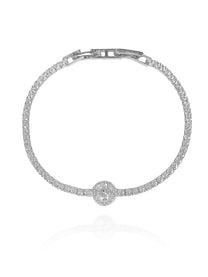 צמיד טניס אבן מרכזית מכסף אמיתי 925