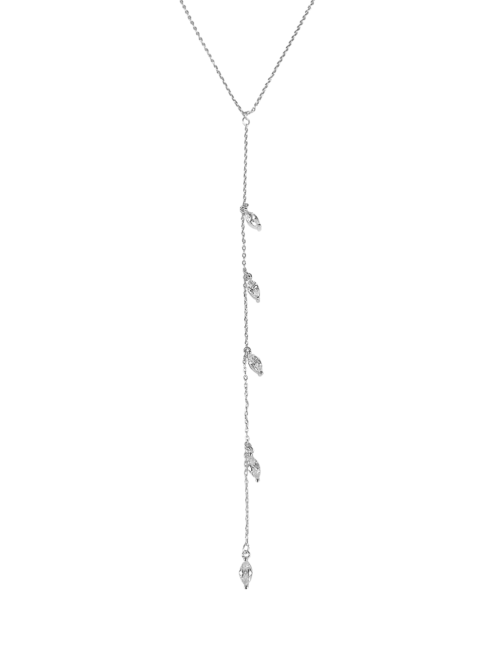 שרשרת זירקוני מרקיז נופלת עדינה מכסף אמיתי 925