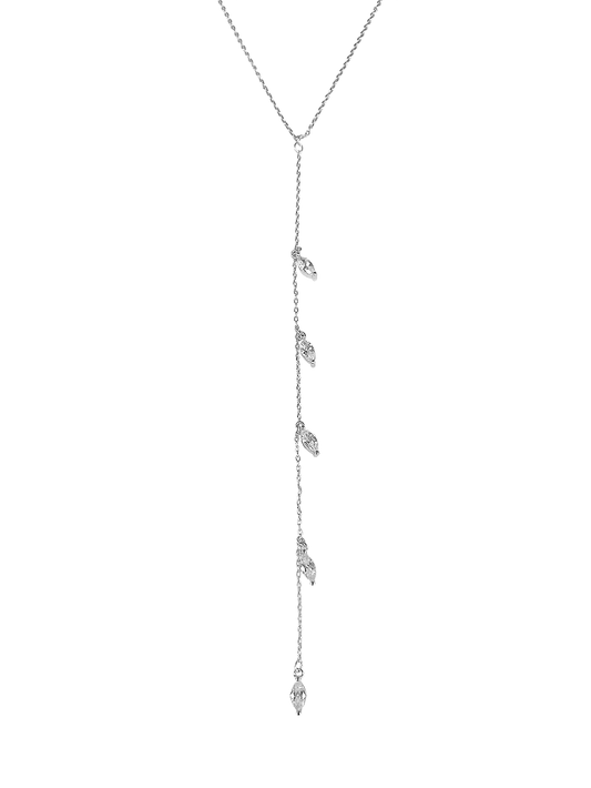 שרשרת זירקוני מרקיז נופלת עדינה מכסף אמיתי 925