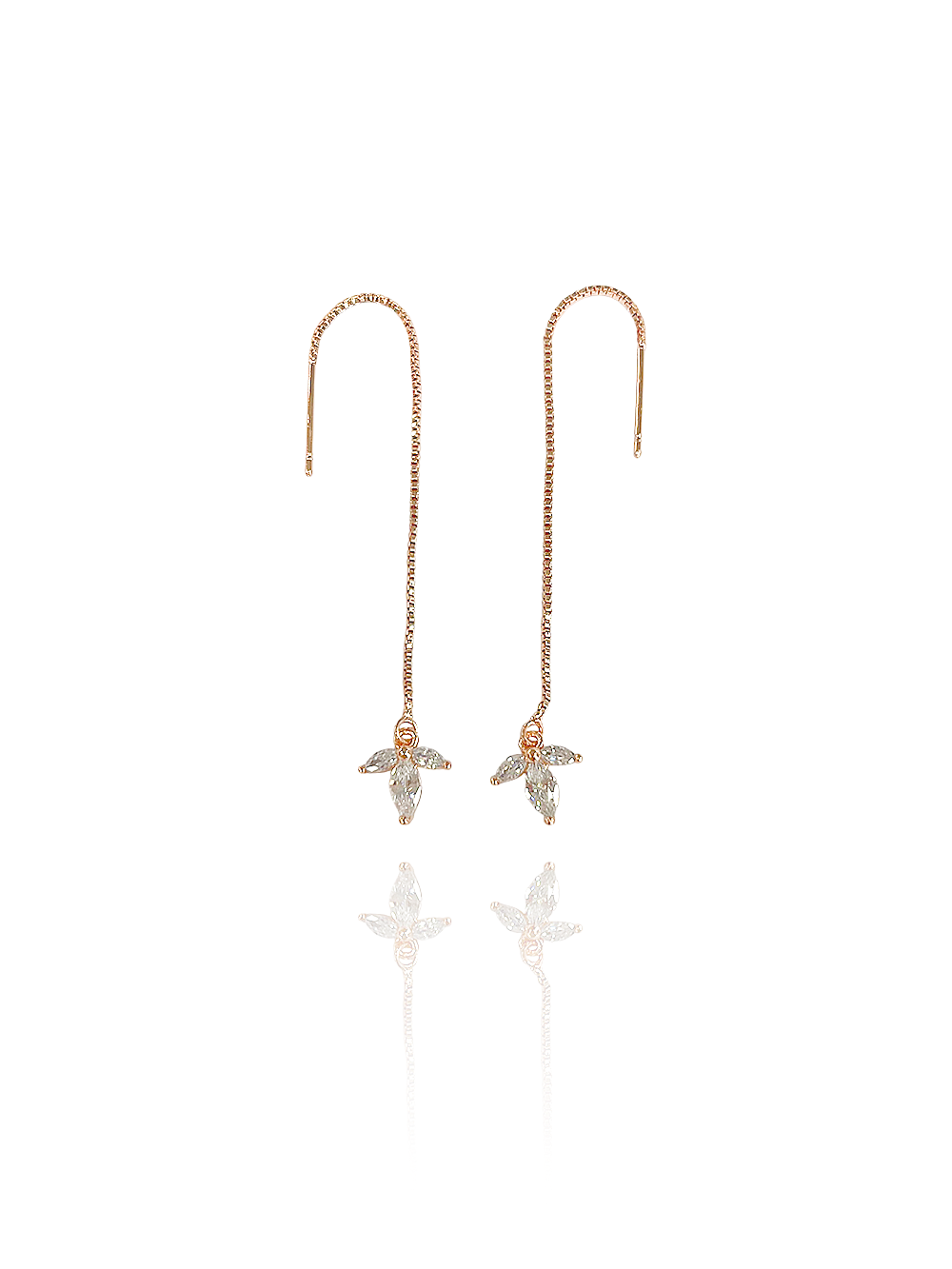 זוג עגילי שרוך פרח לוטוס בל