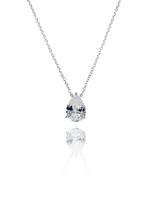 שרשרת טיפה גדולה מכסף אמיתי 925