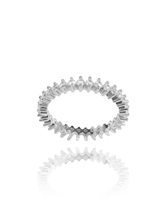 טבעת זירקונים מכסף אמיתי 925