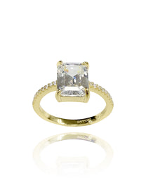 טבעת זירקון מלבן