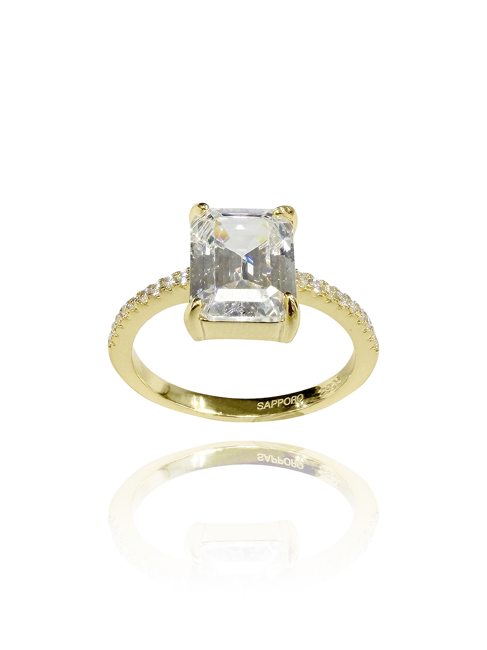 טבעת זירקון מלבן