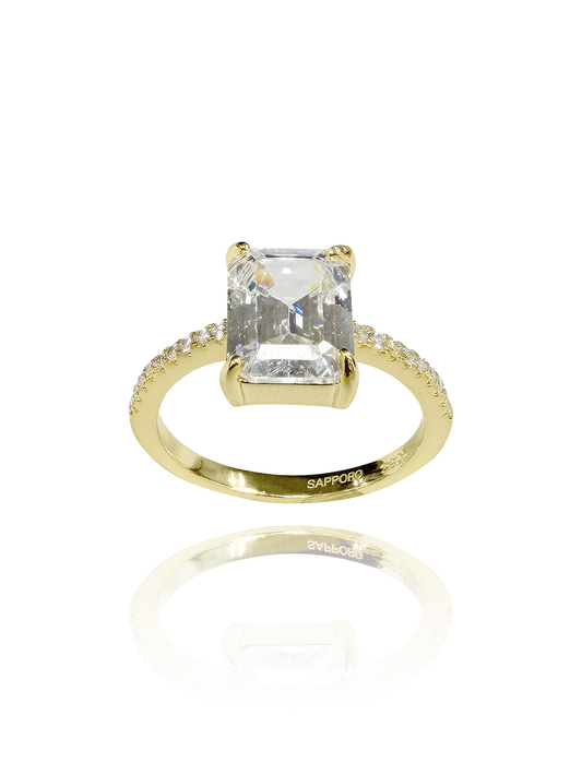 טבעת זירקון מלבן