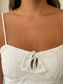 שרשרת זירקון טיפה נופלת