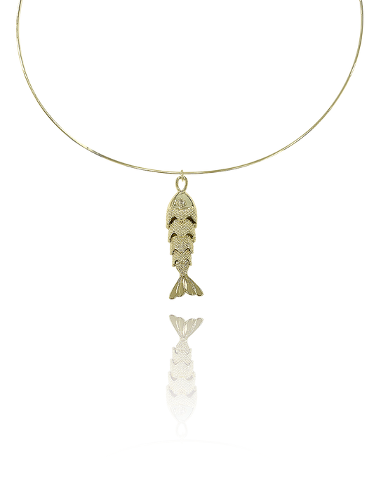 שרשרת קשיחה בשילוב דג