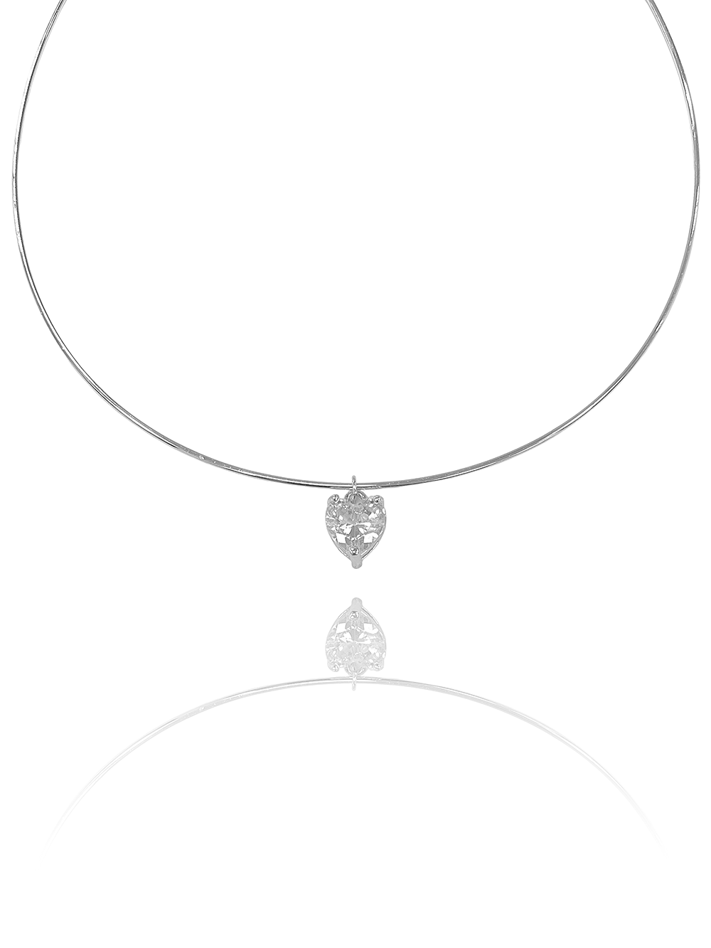 שרשרת קשיחה בשילוב זירקון לב