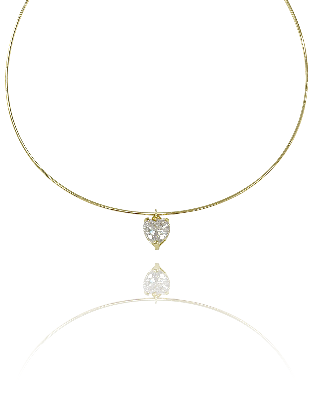 שרשרת קשיחה בשילוב זירקון לב