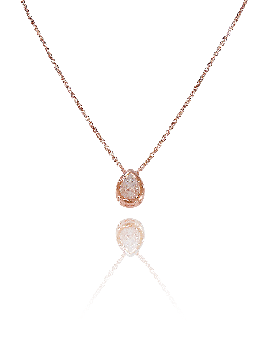 שרשרת זירקון טיפה מסגרת