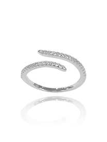 טבעת סנייק משובצת מכסף אמיתי 925