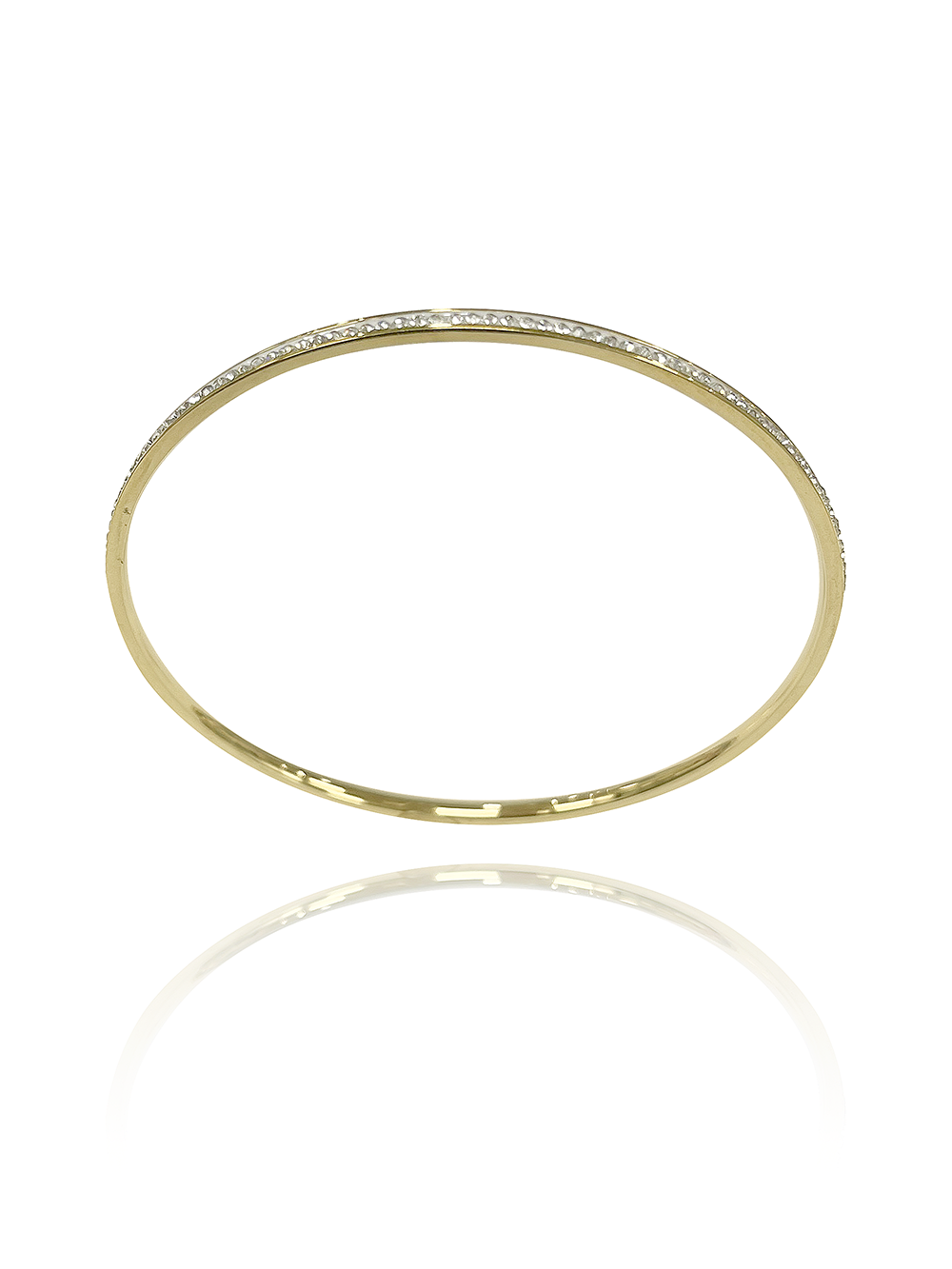 צמיד קשיח שורה משובץ