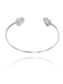 צמיד קשיח לבבות משובצים