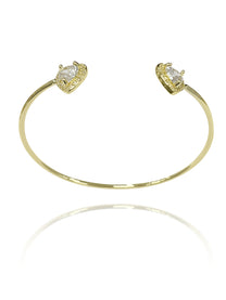 צמיד קשיח לבבות משובצים