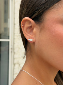 זוג עגילי כנפיים משובצות מכסף אמיתי 925