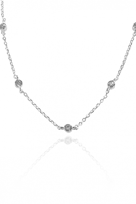 שרשרת זירקונים מכסף אמיתי 925