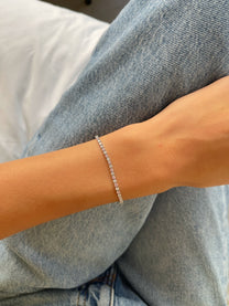 צמיד טניס דק ורוד