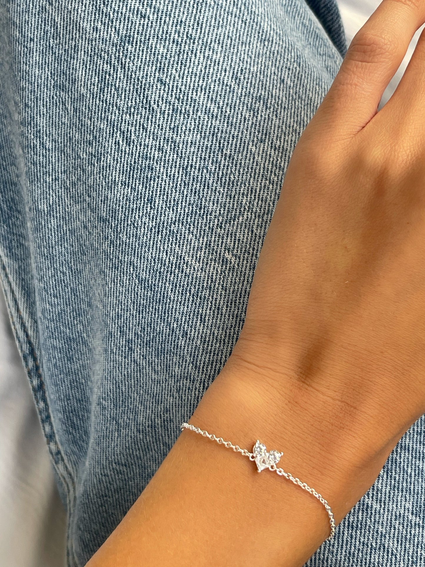 צמיד לב ליאן עדין מכסף אמיתי 925