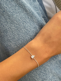 צמיד זירקון טיפה מכסף אמיתי 925