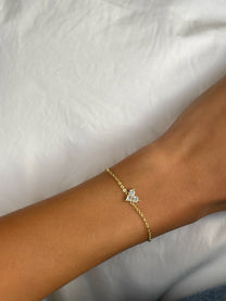 צמיד לב ליאן עדין מכסף אמיתי 925