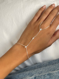 צמיד טבעת טריפל זירקוני מרקיז מכסף אמיתי 925