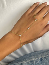 צמיד טבעת טריפל זירקוני מרקיז מכסף אמיתי 925