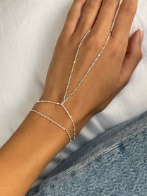 צמיד טבעת כדורים כפול מכסף אמיתי 925