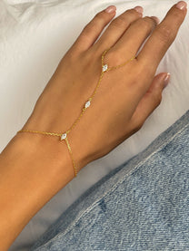 צמיד טבעת טריפל זירקוני מרקיז מכסף אמיתי 925