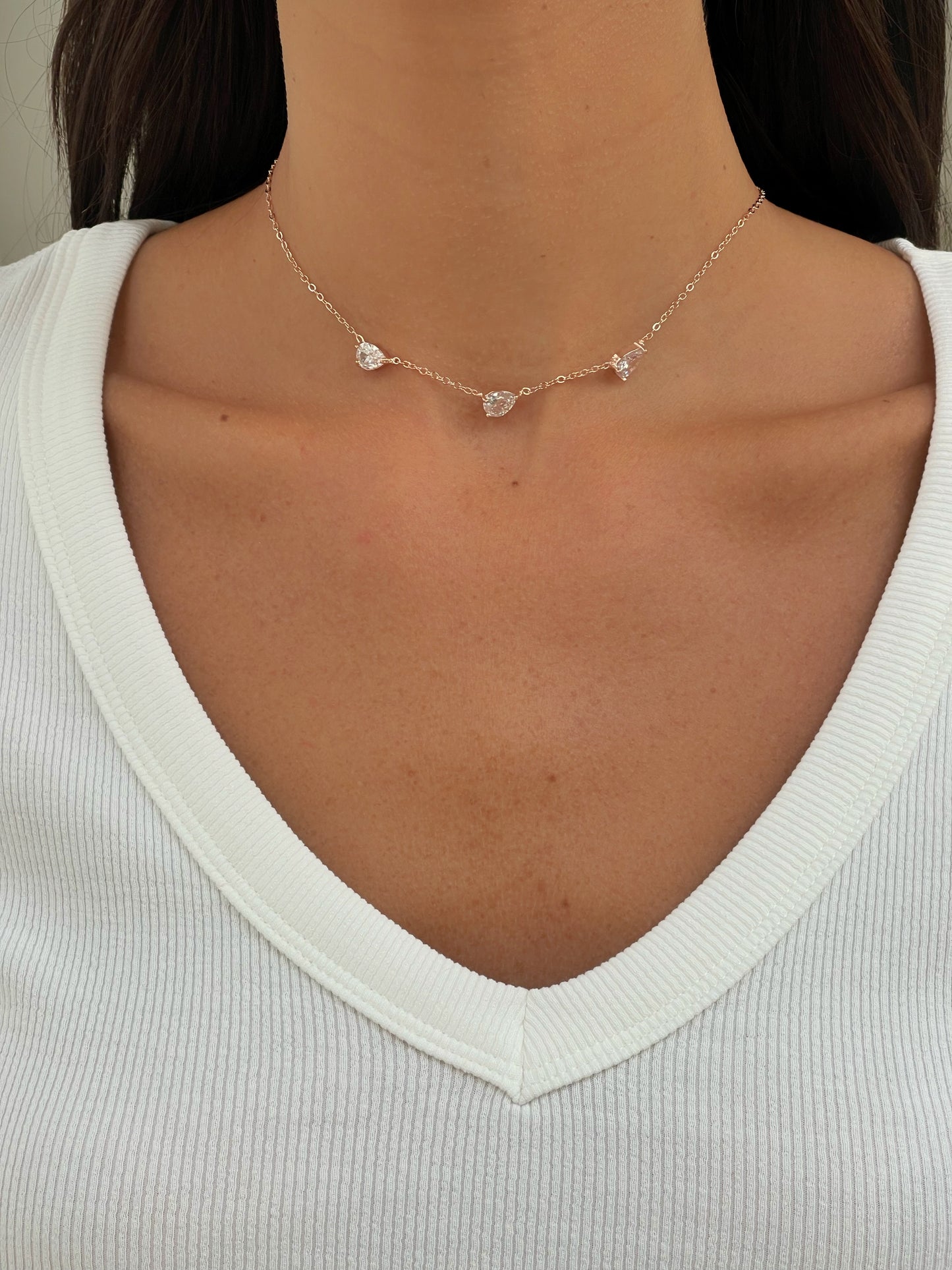 שרשרת טריפל טיפות עדינה