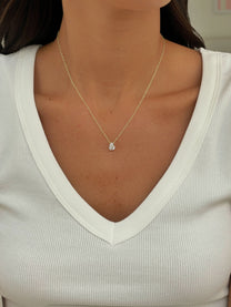 שרשרת זירקון טיפה עדינה