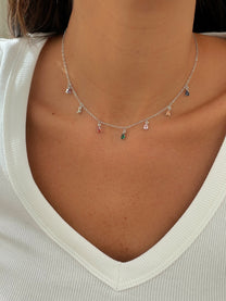 שרשרת תליוני טיפות צבעוניות