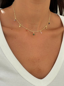 שרשרת תליוני טיפות צבעוניות