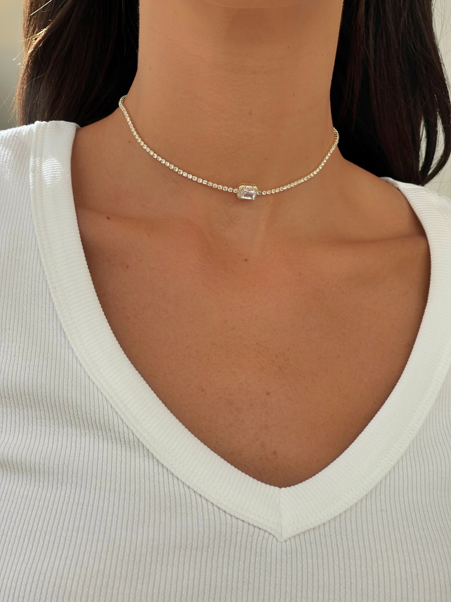 צ'וקר טניס אבן מלבן משובץ