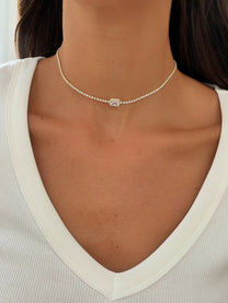 צ'וקר טניס אבן מלבן משובץ