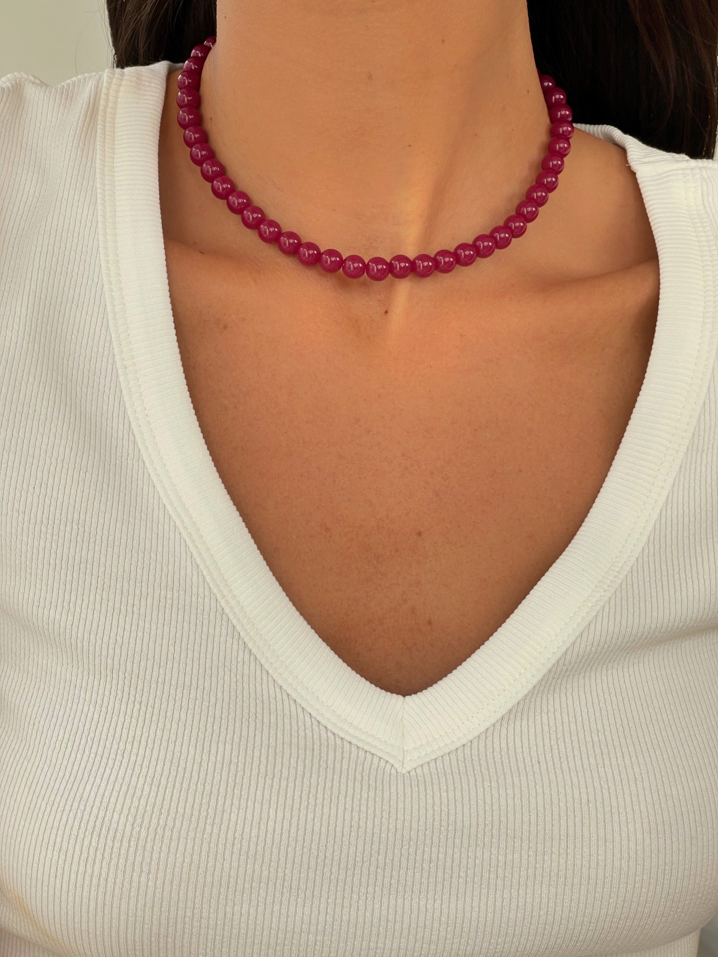 שרשרת חרוזים בורגונדי