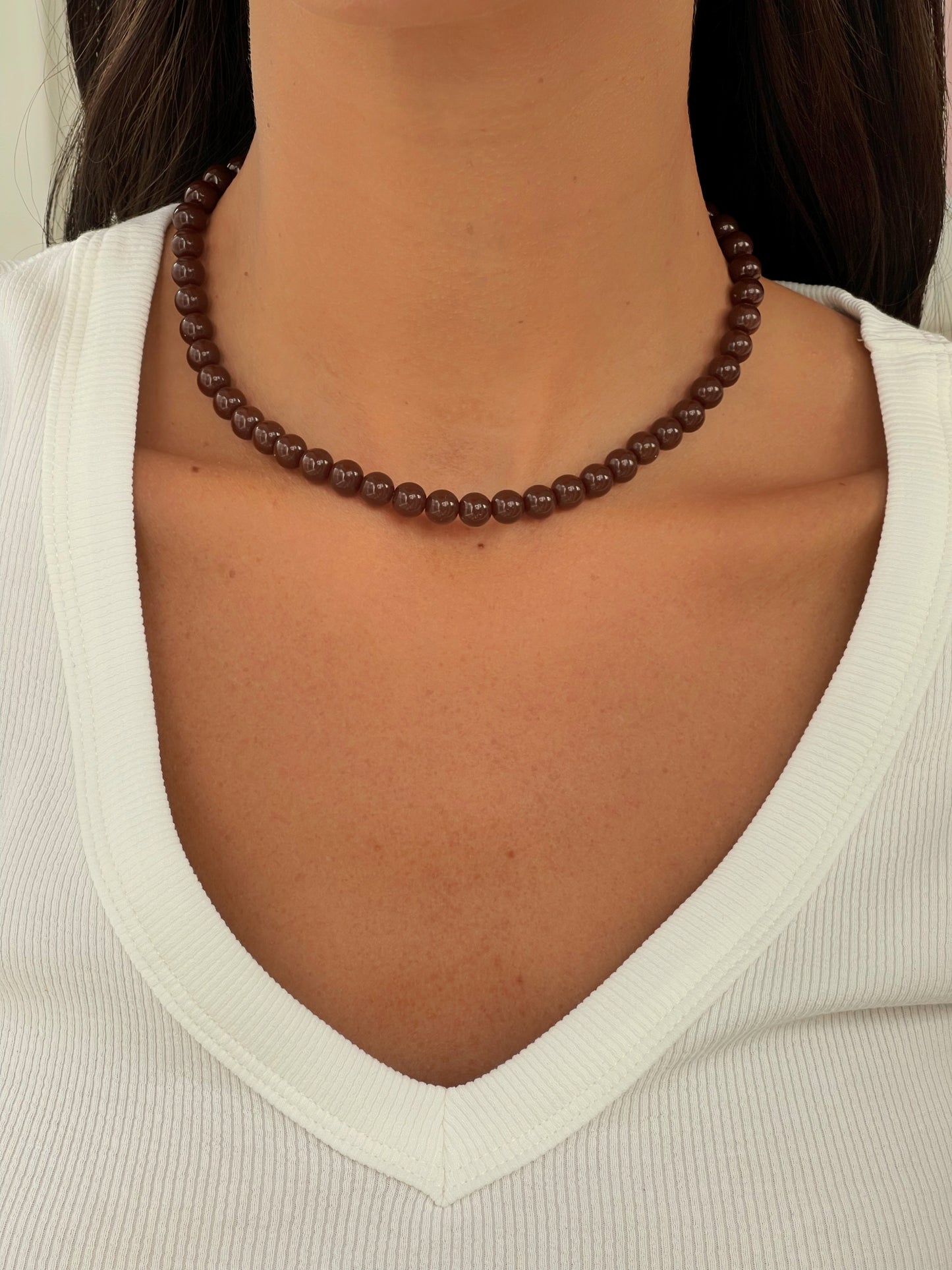 שרשרת חרוזים חום