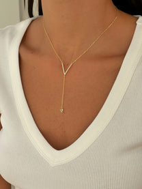 שרשרת וי נופלת מכסף אמיתי 925